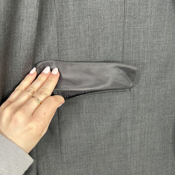 Pronto Uomo Blazer Mens 50L Gray Wool Blend Formal Suit Jacket 2 Button Career - Picture 3 of 12